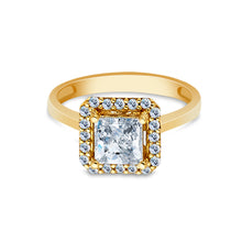 Ioka Jewelry - 14K Solid Gold 1.25 Ct. Princess Cut Cubic Zirconia CZ Wedding Engagement Ring