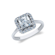 Ioka Jewelry - 14K White Solid Gold 1.25 Ct. Princess Cut Cubic Zirconia CZ Wedding Engagement Ring