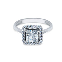 Ioka Jewelry - 14K White Solid Gold 1.25 Ct. Princess Cut Cubic Zirconia CZ Wedding Engagement Ring