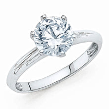 Ioka Jewelry - 14K Solid Gold Round Cut Solitaire Cubic Zirconia CZ Engagement Ring