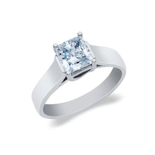 Ioka Jewelry - 14K White Solid Gold Princess Cut Cubic Zirconia CZ Wedding Engagement Ring