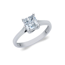 Ioka Jewelry - 14K Solid Gold Princess Cut Cubic Zirconia CZ Wedding Engagement Ring