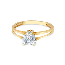 Ioka Jewelry - 14K Solid Gold Heart Cut Cubic Zirconia CZ Wedding Engagement Ring