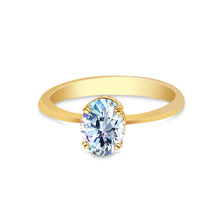 Ioka Jewelry - 14K Solid Gold Oval Cut Cubic Zirconia CZ Wedding Engagement Ring