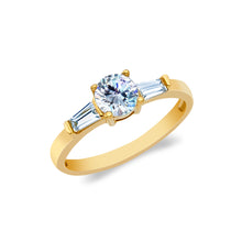 Ioka Jewelry - 14K Solid Gold 0.75 Ct. Round Cut Cubic Zirconia CZ Wedding Engagement Ring