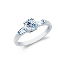 Ioka Jewelry - 14K White Solid Gold 0.75 Ct. Round Cut Cubic Zirconia CZ Wedding Engagement Ring