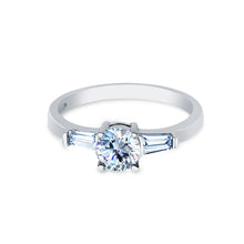 Ioka Jewelry - 14K White Solid Gold 0.75 Ct. Round Cut Cubic Zirconia CZ Wedding Engagement Ring