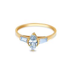 Ioka Jewelry - 14K Solid Gold 0.75 Ct. Marquise Cut Cubic Zirconia CZ Wedding Engagement Ring