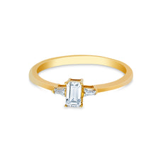Ioka Jewelry - 14K Solid Gold 0.75 Baguette Cut Cubic Zirconia CZ Wedding Engagement Ring