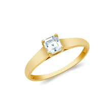 Ioka Jewelry - 14K Solid Gold 0.75 Princess Cut Cubic Zirconia CZ Wedding Engagement Ring