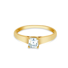 Ioka Jewelry - 14K Solid Gold 0.75 Princess Cut Cubic Zirconia CZ Wedding Engagement Ring