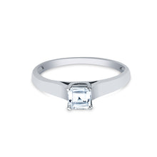 Ioka Jewelry - 14K White Solid Gold 0.75 Princess Cut Cubic Zirconia CZ Wedding Engagement Ring