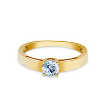 Ioka Jewelry - 14K Solid Gold 0.75 Round Cut Cubic Zirconia CZ Wedding Engagement Ring