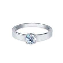 Ioka Jewelry - 14K White Solid Gold 0.75 Round Cut Cubic Zirconia CZ Wedding Engagement Ring