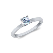 Ioka Jewelry - 14K White Solid Gold 0.75 Ct. Round Cut Solitaire Cubic Zirconia CZ Wedding Engagement Ring
