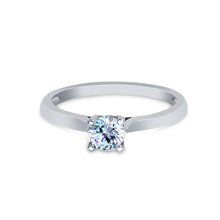 Ioka Jewelry - 14K White Solid Gold 0.75 Ct. Round Cut Solitaire Cubic Zirconia CZ Wedding Engagement Ring