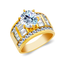 Ioka Jewelry - 14K Solid Gold 2.25 Ct. Round Cut Cubic Zirconia CZ Wedding Engagement Ring