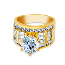 Ioka Jewelry - 14K Solid Gold 2.25 Ct. Round Cut Cubic Zirconia CZ Wedding Engagement Ring