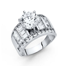 Ioka Jewelry - 14K White Solid Gold 2.25 Ct. Round Cut Cubic Zirconia CZ Wedding Engagement Ring