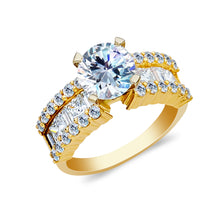 Ioka Jewelry - 14K Solid Gold 1.5 Ct. Round Cut Cubic Zirconia CZ Wedding Engagement Ring