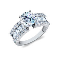 Ioka Jewelry - 14K White Solid Gold 1.5 Ct. Round Cut Cubic Zirconia CZ Wedding Engagement Ring
