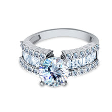 Ioka Jewelry - 14K White Solid Gold 1.5 Ct. Round Cut Cubic Zirconia CZ Wedding Engagement Ring