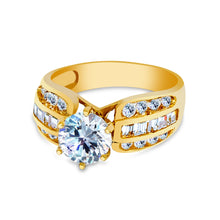 Ioka Jewelry - 14K Solid Gold 1.5 Ct. Round Cut Cubic Zirconia CZ Wedding Engagement Ring
