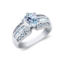 Ioka Jewelry - 14K White Solid Gold 1.5 Ct. Round Cut Cubic Cubic Zirconia CZ Wedding Engagement Ring