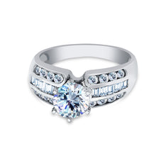 Ioka Jewelry - 14K White Solid Gold 1.5 Ct. Round Cut Cubic Cubic Zirconia CZ Wedding Engagement Ring