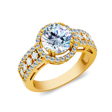 Ioka Jewelry - 14K Solid Gold 2.25 Ct. Round Cut Cubic Zirconia CZ Wedding Engagement Ring