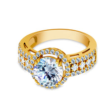 Ioka Jewelry - 14K Solid Gold 2.25 Ct. Round Cut Cubic Zirconia CZ Wedding Engagement Ring