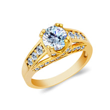 Ioka Jewelry - 14K Solid Gold 1.25 Ct. Round Cut Cubic Zirconia CZ Wedding Engagement Ring