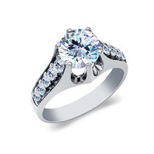 Ioka Jewelry - 14K White Solid Gold 1.5 Ct Round Cut Cubic Zirconia CZ Wedding Engagement Ring