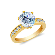 Ioka Jewelry - 14K Solid Gold 2.25 Ct Round Cut Solitaire Cubic Zirconia CZ Wedding Engagement Ring