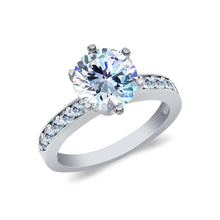 Ioka Jewelry - 14K White Solid Gold 2.25 Ct Round Cut Solitaire Cubic Zirconia CZ Wedding Engagement Ring