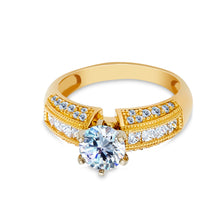 Ioka Jewelry - 14K Solid Gold 1 Ct. Round Cut Cubic Zirconia CZ Wedding Engagement Ring
