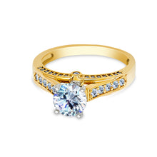 Ioka Jewelry - 14K Solid Gold 1 Ct. Round Cut Cubic Zirconia CZ Wedding Engagement Ring
