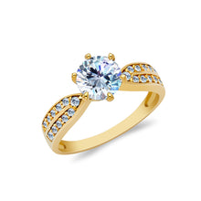 Ioka Jewelry - 14K Solid Gold 1.25 Ct. Round Cut Solitaire Cubic Zirconia CZ Wedding Engagement Ring