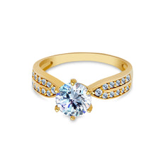 Ioka Jewelry - 14K Solid Gold 1.25 Ct. Round Cut Solitaire Cubic Zirconia CZ Wedding Engagement Ring