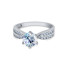 Ioka Jewelry - 14K White Solid Gold 1.25 Ct. Round Cut Solitaire Cubic Zirconia CZ Wedding Engagement Ring
