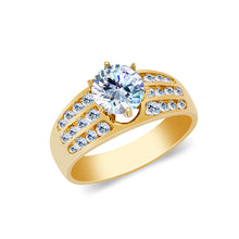 Ioka Jewelry - 14K Solid Gold 1.25 Ct. Round Cut Cubic Zirconia CZ Wedding Engagement Ring