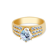 Ioka Jewelry - 14K Solid Gold 1.25 Ct. Round Cut Cubic Zirconia CZ Wedding Engagement Ring