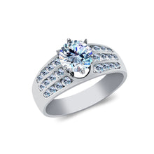 Ioka Jewelry - 14K White Solid Gold 1.25 Ct. Round Cut Cubic Zirconia CZ Wedding Engagement Ring