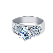 Ioka Jewelry - 14K White Solid Gold 1.25 Ct. Round Cut Cubic Zirconia CZ Wedding Engagement Ring
