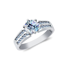 Ioka Jewelry - 14K White Solid Gold 1 Ct. Round Cut Cubic Zirconia CZ Wedding Engagement Ring