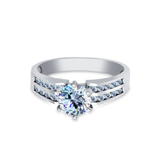Ioka Jewelry - 14K White Solid Gold 1 Ct. Round Cut Cubic Zirconia CZ Wedding Engagement Ring