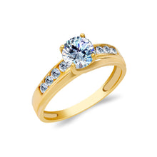 Ioka Jewelry - 14K Solid Gold 1.25 Ct. Round Cut Cubic Zirconia CZ Wedding Engagement Ring
