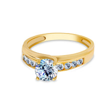 Ioka Jewelry - 14K Solid Gold 1.25 Ct. Round Cut Cubic Zirconia CZ Wedding Engagement Ring