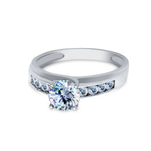 Ioka Jewelry - 14K White Solid Gold 1.25 Ct. Round Cut Cubic Zirconia CZ Wedding Engagement Ring