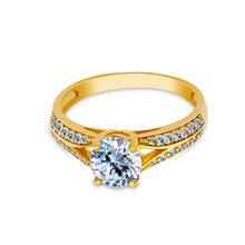 Ioka Jewelry - 14K Solid Gold 1.25 Ct. Round Cut Cubic Zirconia CZ Wedding Engagement Ring
